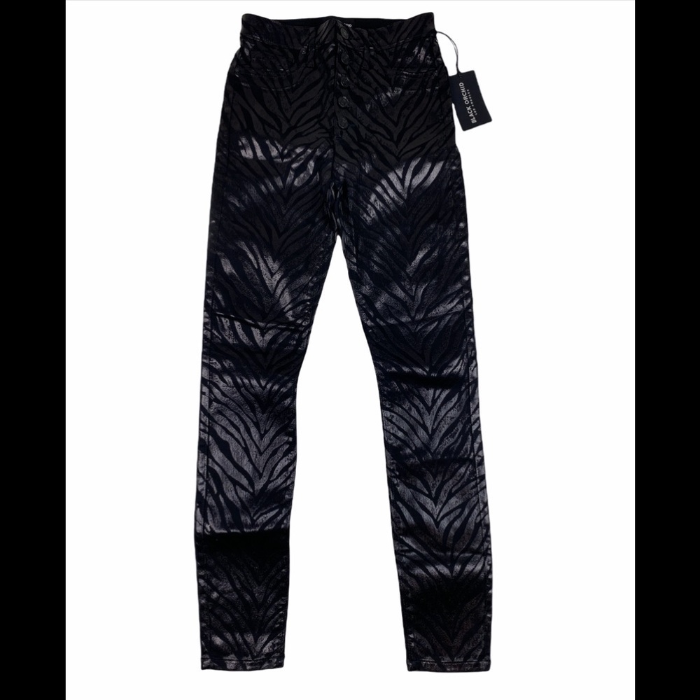 NWT Black Orchid Zebra High Rise Skinny Jeans 26